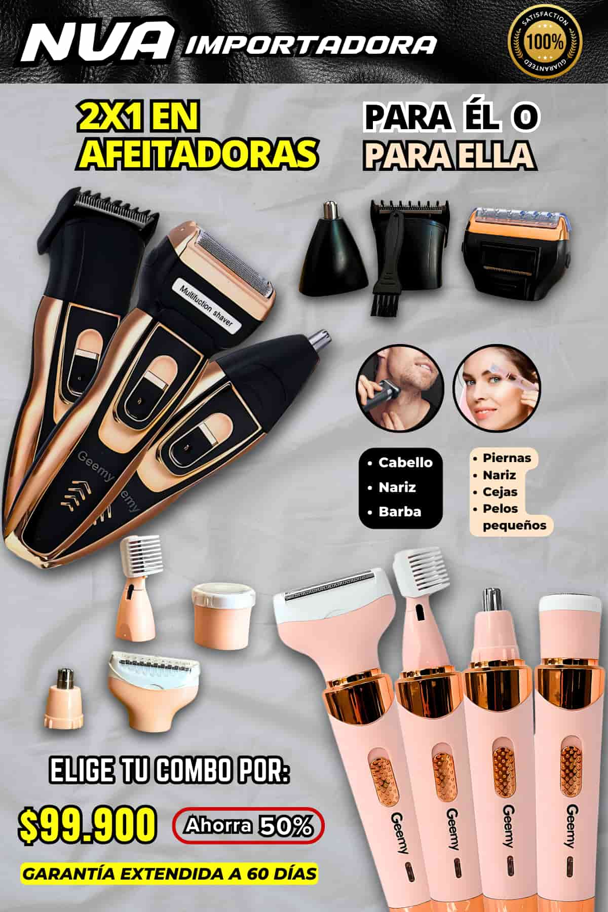 2X1 AFEITADORAS GEEMEY PARA HOMBRE O MUJER