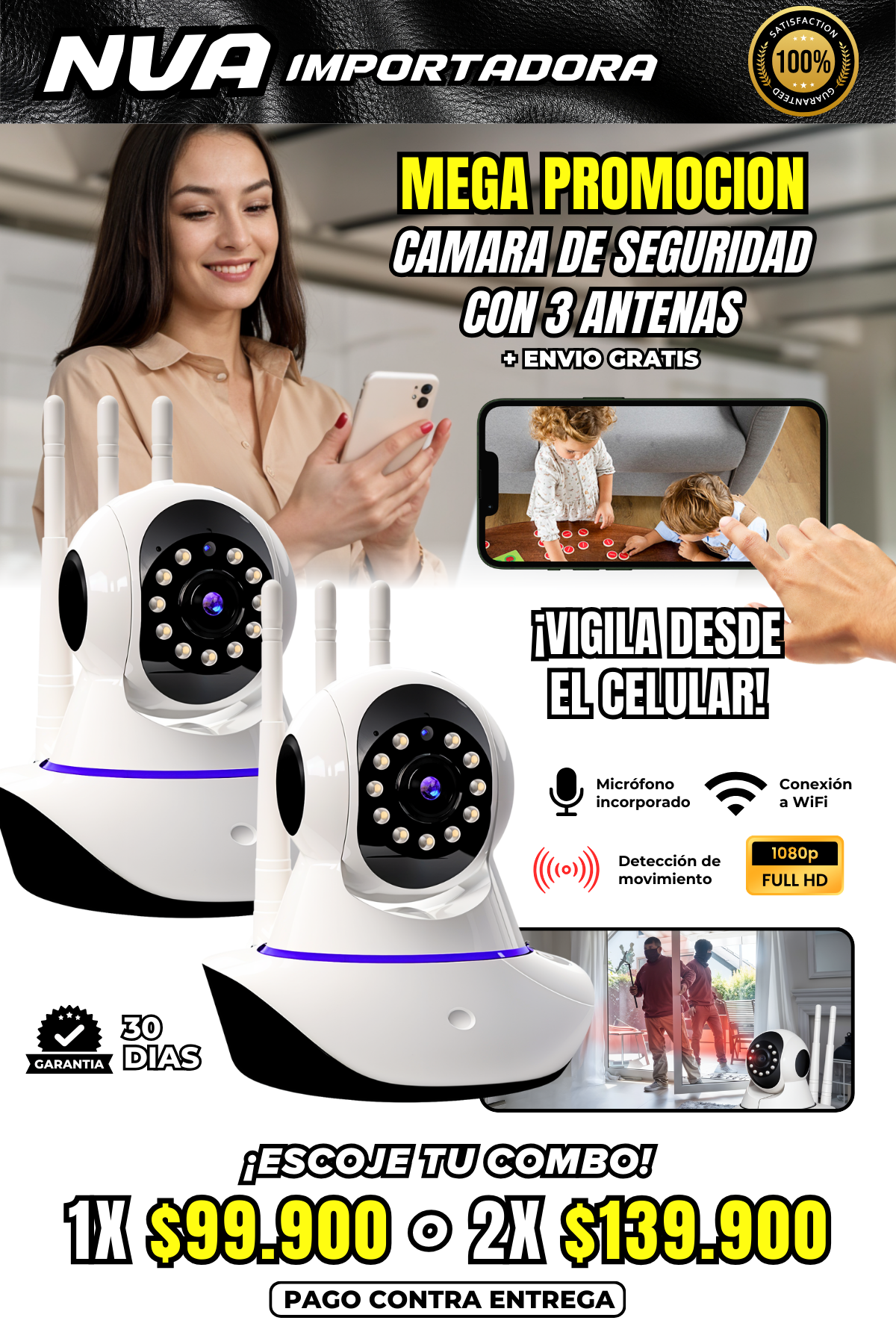MEGA PROMOCION DE CAMARA DE SEGURIDAD DE 3 ANTENAS