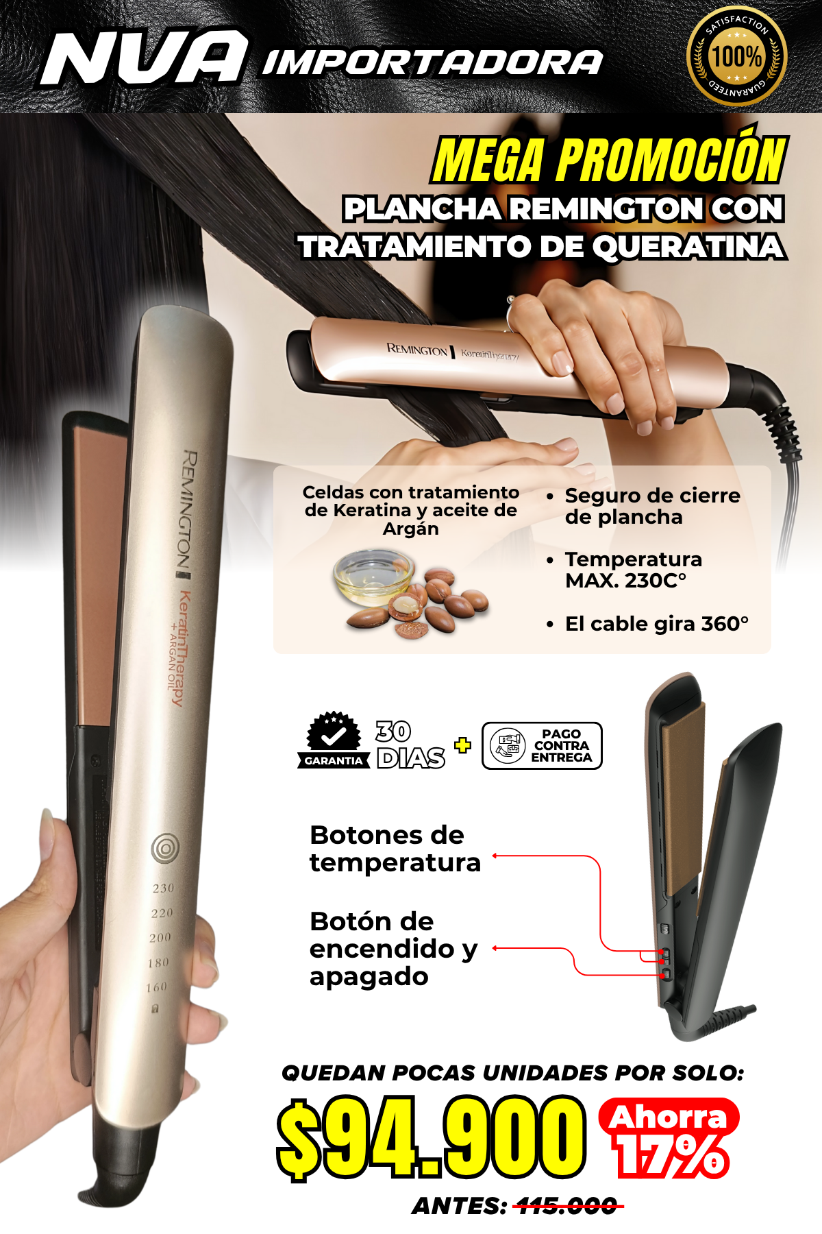 PLANCHA REMINGTON CON TRATAMIENTO DE QUERATINA