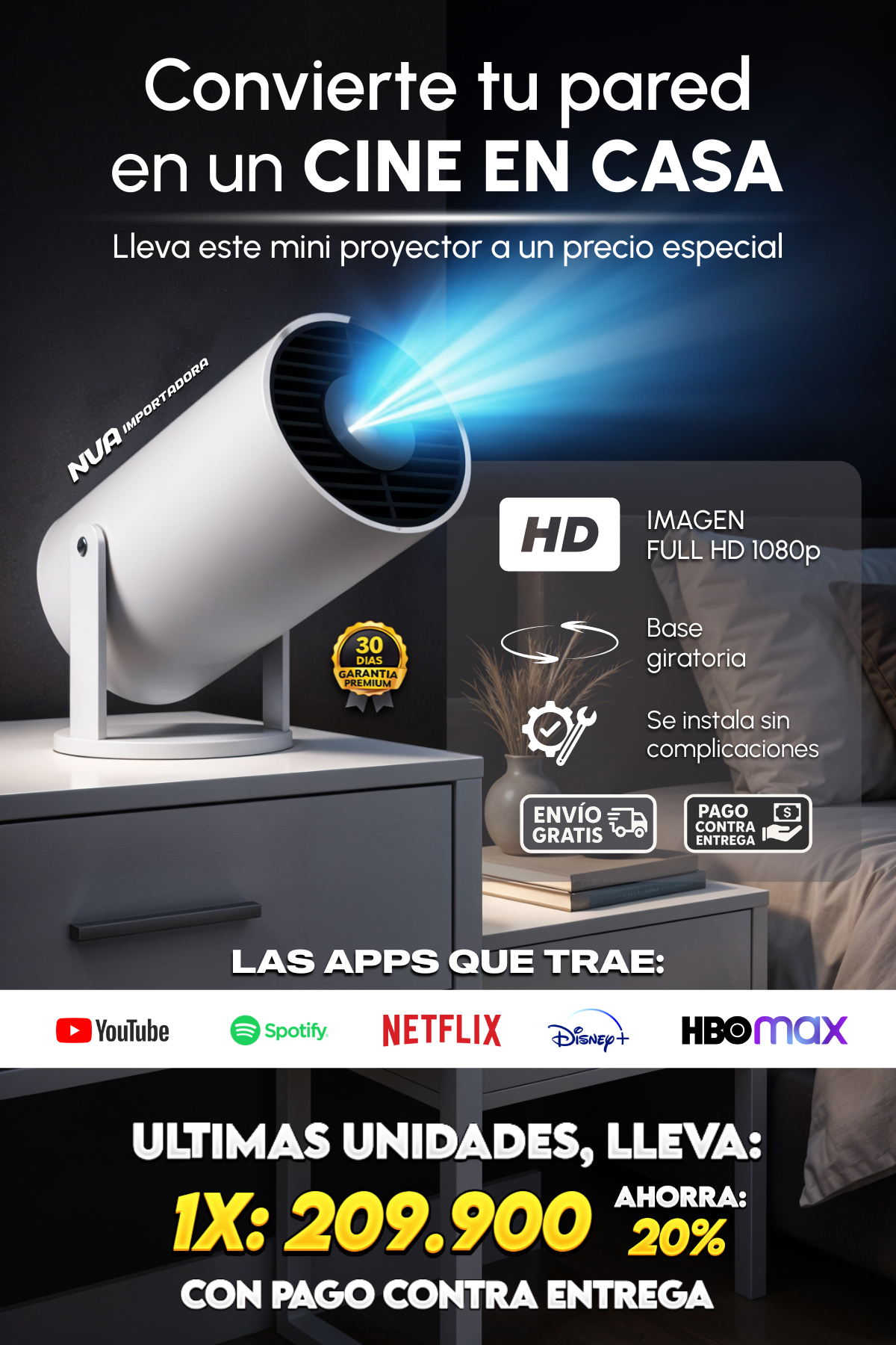 PROYECTOR LED ULTRA HD ¡CON ENVIO GRATIS!