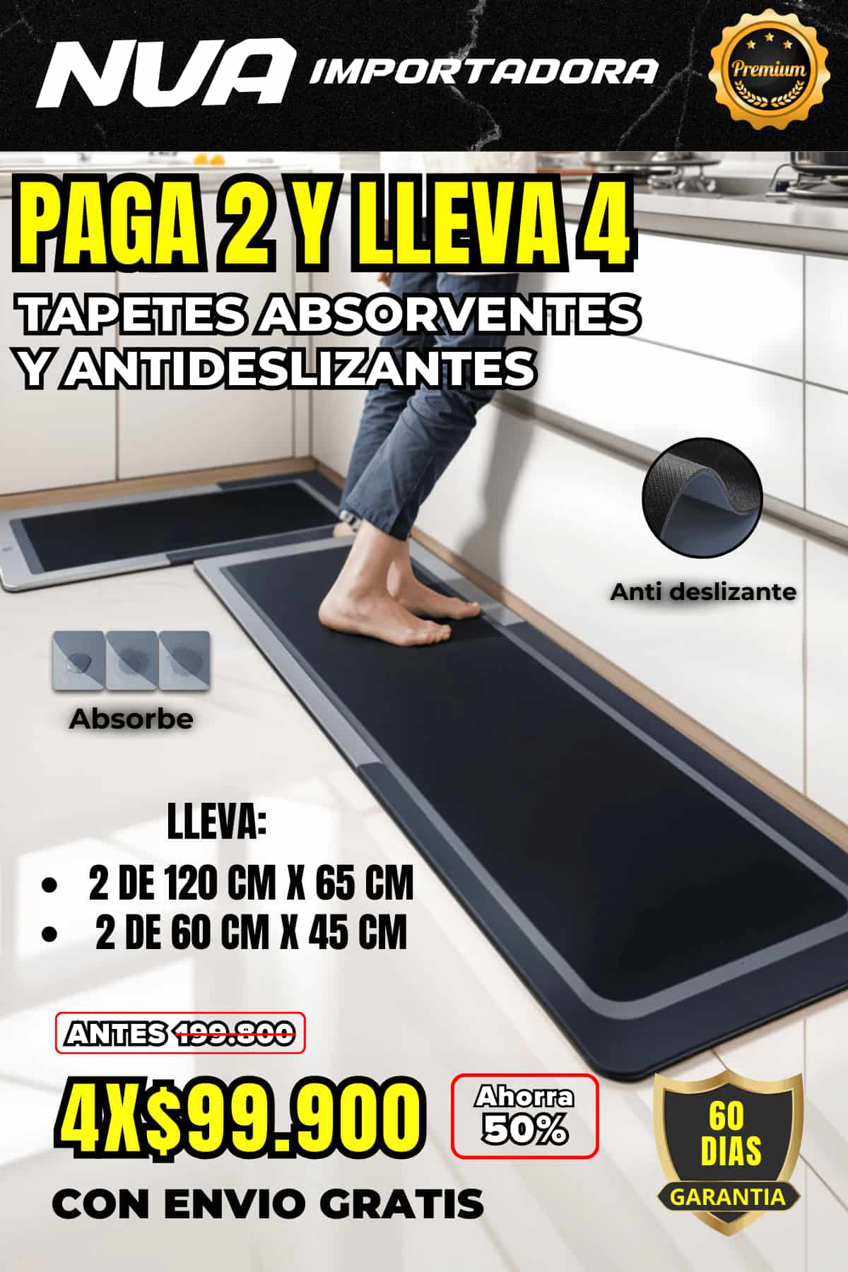 COMBO X4 TAPETES ANTIDESLIZANTES C2