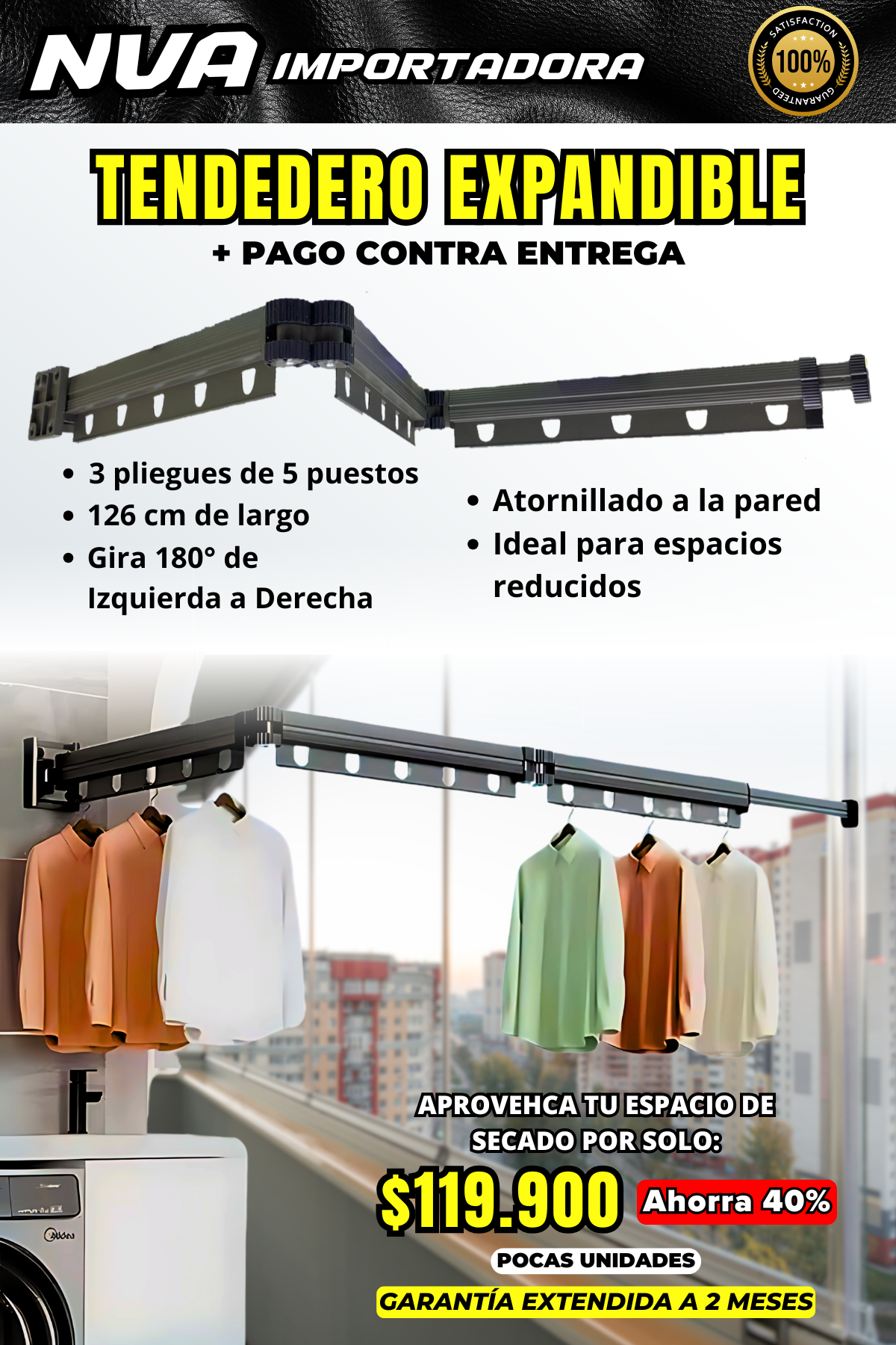 TENDEDERO EXPANDIBLE ¡PRECIO ESPECIAL!