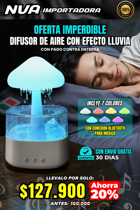 HUMIFICADOR CON PARLANTES Y MODO DE LLUVIA