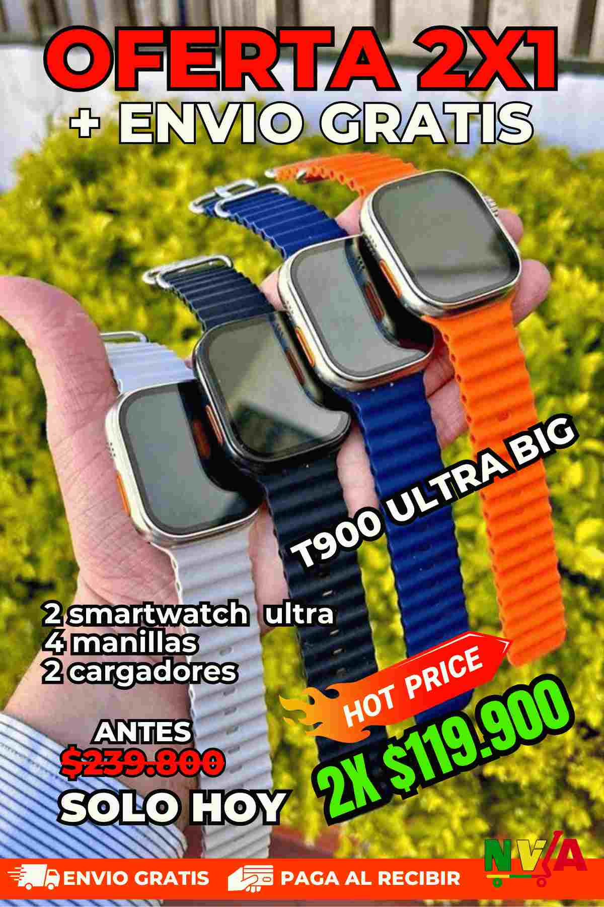 2X1 SMARTWATCH T900 ULTRA + PULSO DE OBSEQUIO...