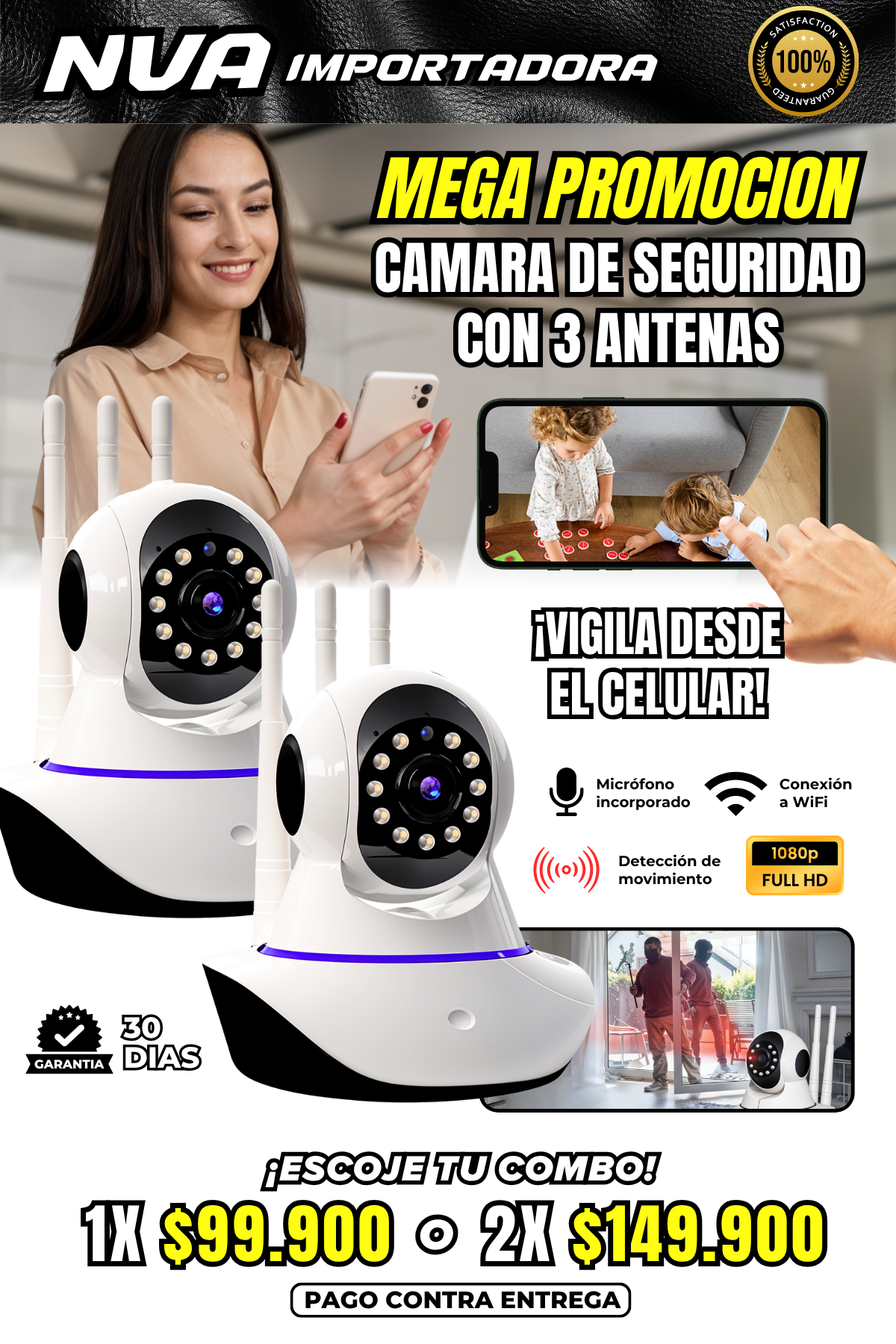 MEGA PROMOCION DE CAMARA DE SEGURIDAD DE 3 ANTENAS