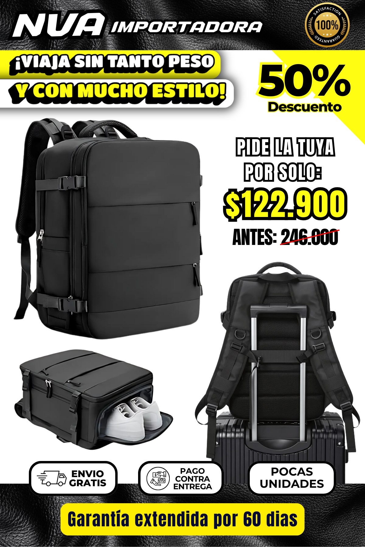 MOCHILA DE VIAJE MULTIUSOS ¡PRECIO ESPECIAL!