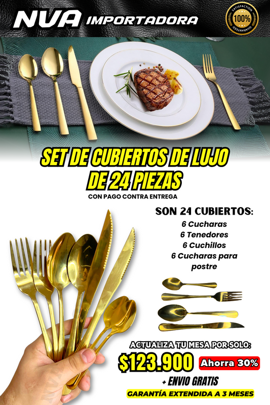 SET DE CUBIERTOS DE LUJO DE 24 PIEZAS ¡PRECIO ESPECIAL!